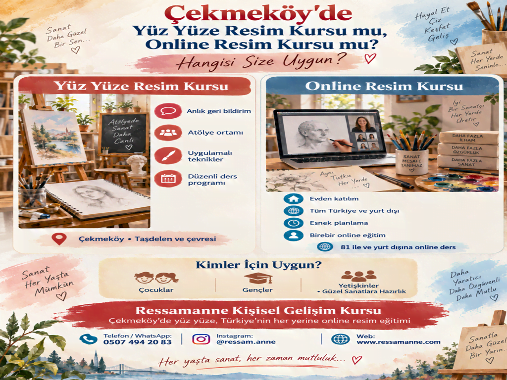 Resim Kursu Çekmeköy Online ve Yüzyüze karşılaştırma